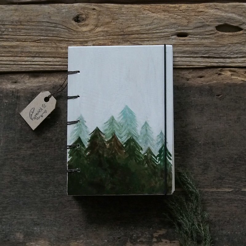 Secret of the mountain. Notebook Handmadenotebook Diary 筆記本 journal - 笔记本/手帐 - 木头 绿色