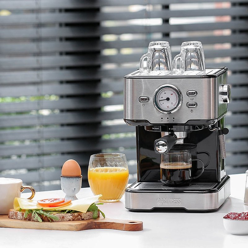 荷兰PRINCESS 半自动义式浓缩咖啡机 - 厨房家电 - 其他材质 银色