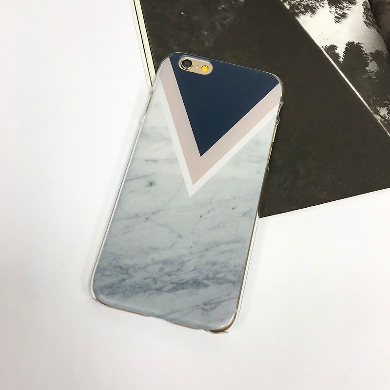 香港原创设计粉红色与蓝色大理石几何图案 iPhone 透明手机壳 - 手机壳/手机套 - 塑料 