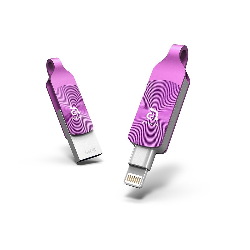 【独家限量精装】iKlips DUO+ 64G 苹果iOS USB3.1双向随身碟 紫 - U盘 - 其他金属 粉红色