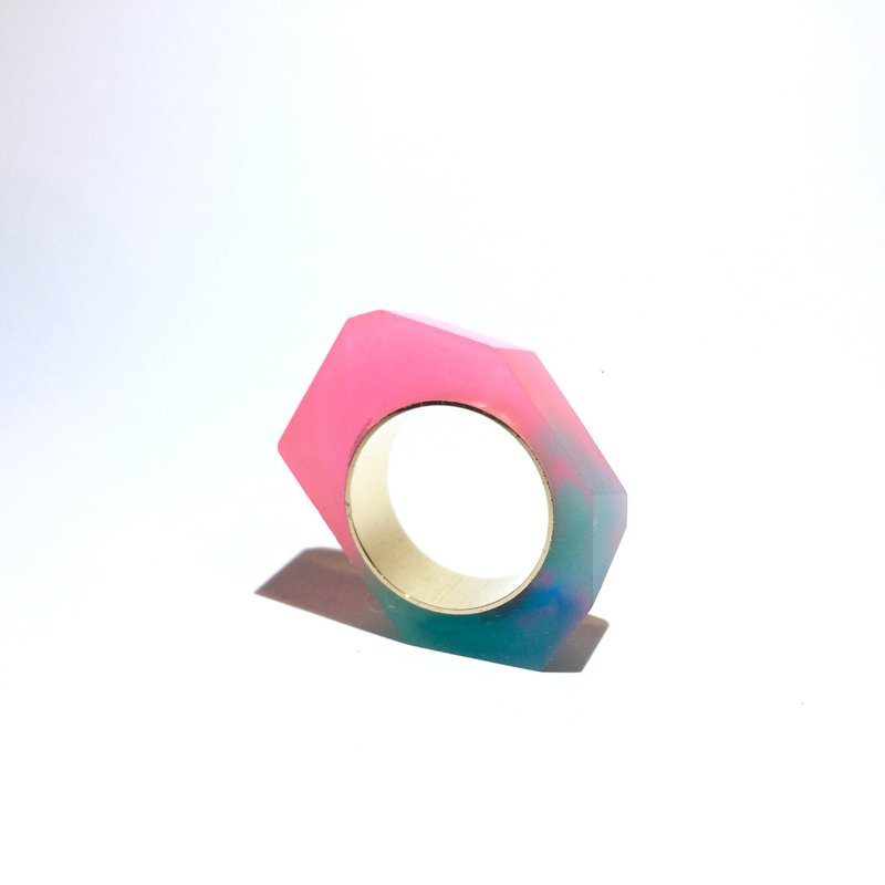 PRISMリング　ゴールド・ピンクブルー - 戒指 - 其他金属 粉红色