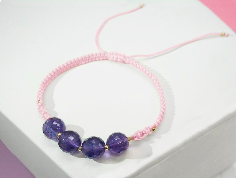 Edith & Jaz • 手织系列 - 紫晶编织手环 - 手链/手环 - 宝石 紫色