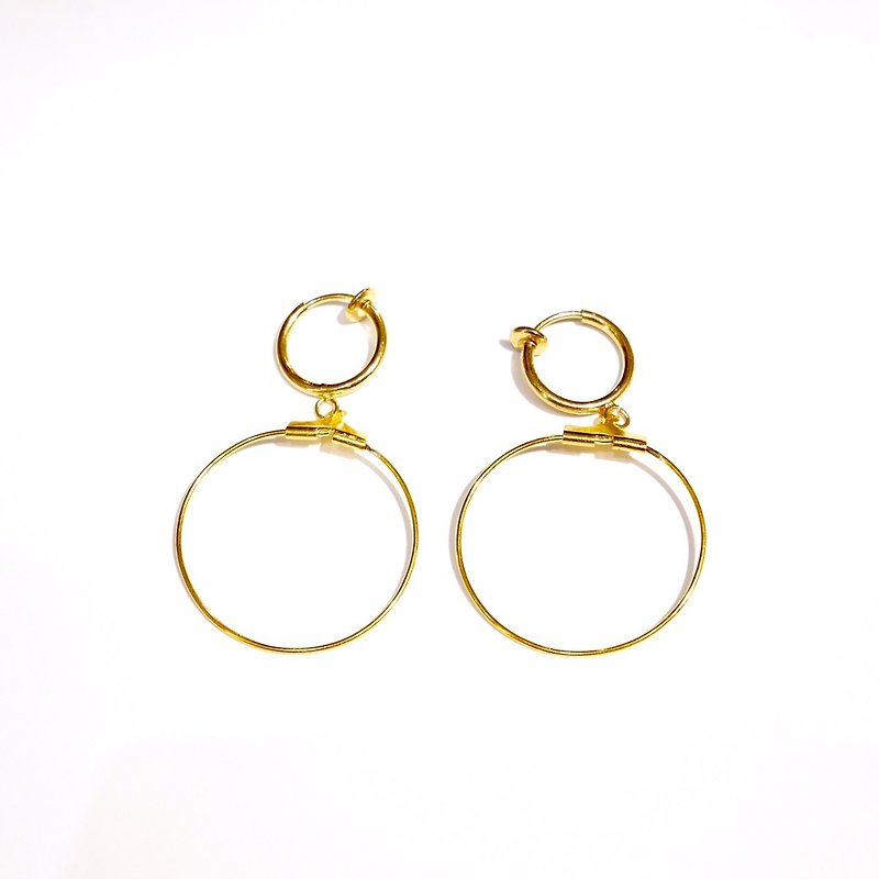 零 针/夹式耳环 - 耳环/耳夹 - 其他金属 金色