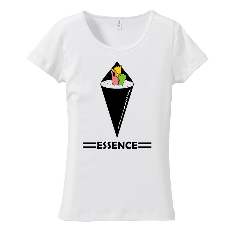 [レディースTシャツ] Essence 2 - 女装 T 恤 - 棉．麻 白色