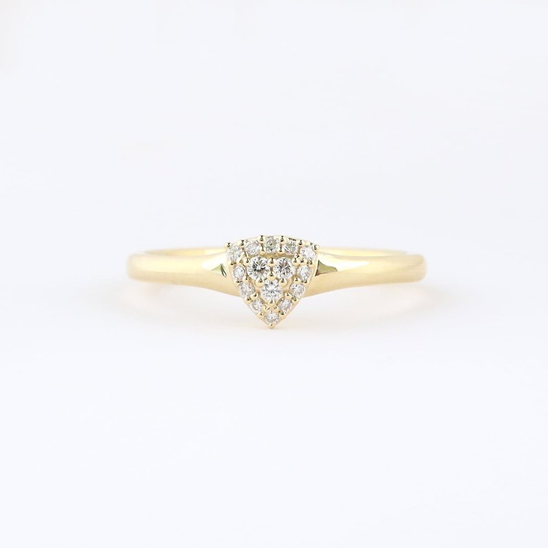 【anapnoe】闪光 - 三角钻石 戒指 - 戒指 - 钻石 金色