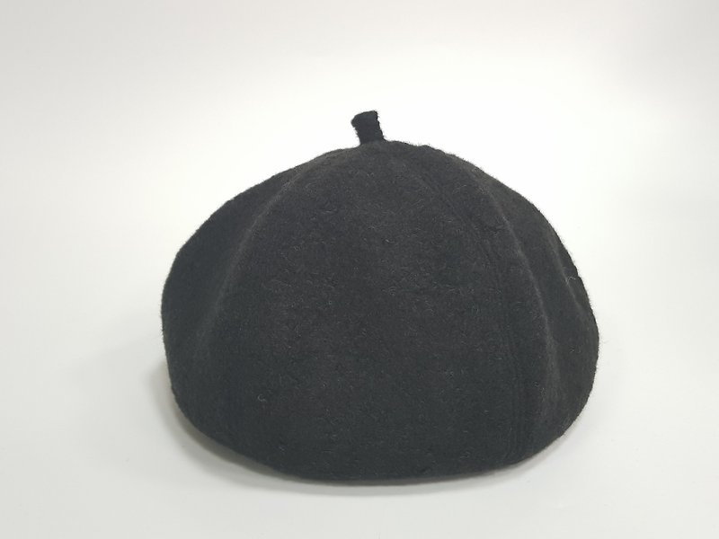 文青时尚南瓜帽- 高贵黑  #圣诞礼物 #毛料 #秋冬 #保暖 - 帽子 - 其他材质 黑色
