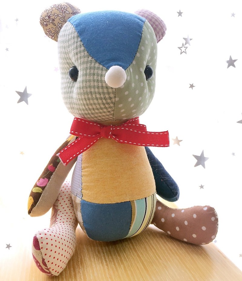手缝制作 拼布小熊 最温暖最有质感的礼物 - 玩具/玩偶 - 棉．麻 