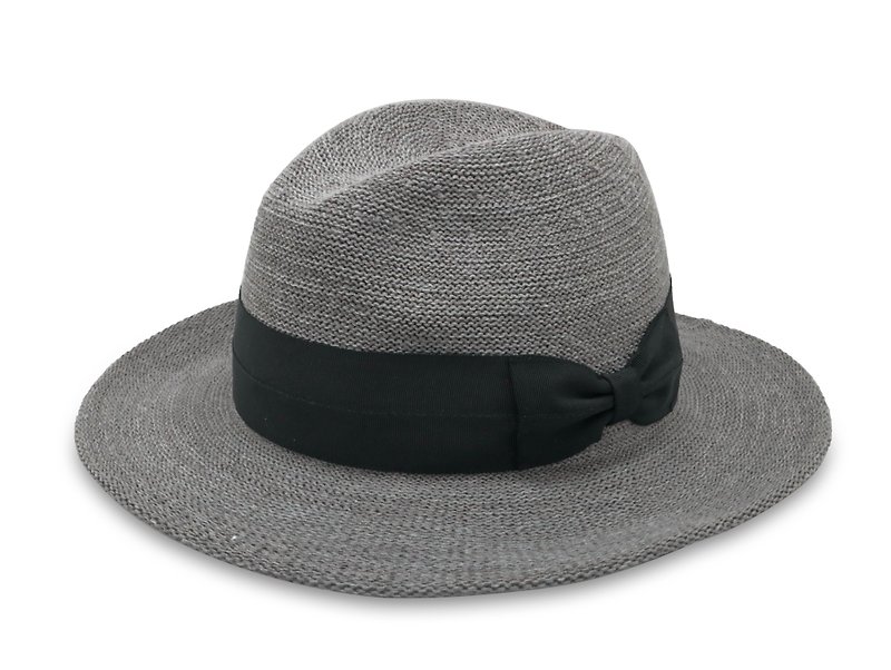 英伦雅痞绅士帽-质感灰 针织帽 纸线编织 可水洗 台湾制 - 帽子 - 纸 灰色