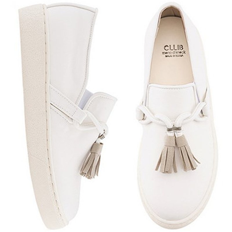 SPUR - CLLIB Zenn 扭曲串流苏休闲鞋 MS4382 WHITE - 女款休闲鞋 - 人造皮革 