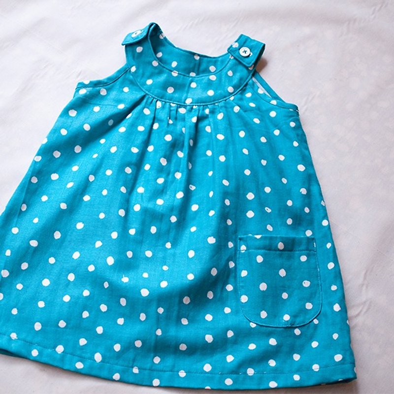 童装｜圆领洋装 - 其他 - 棉．麻 蓝色