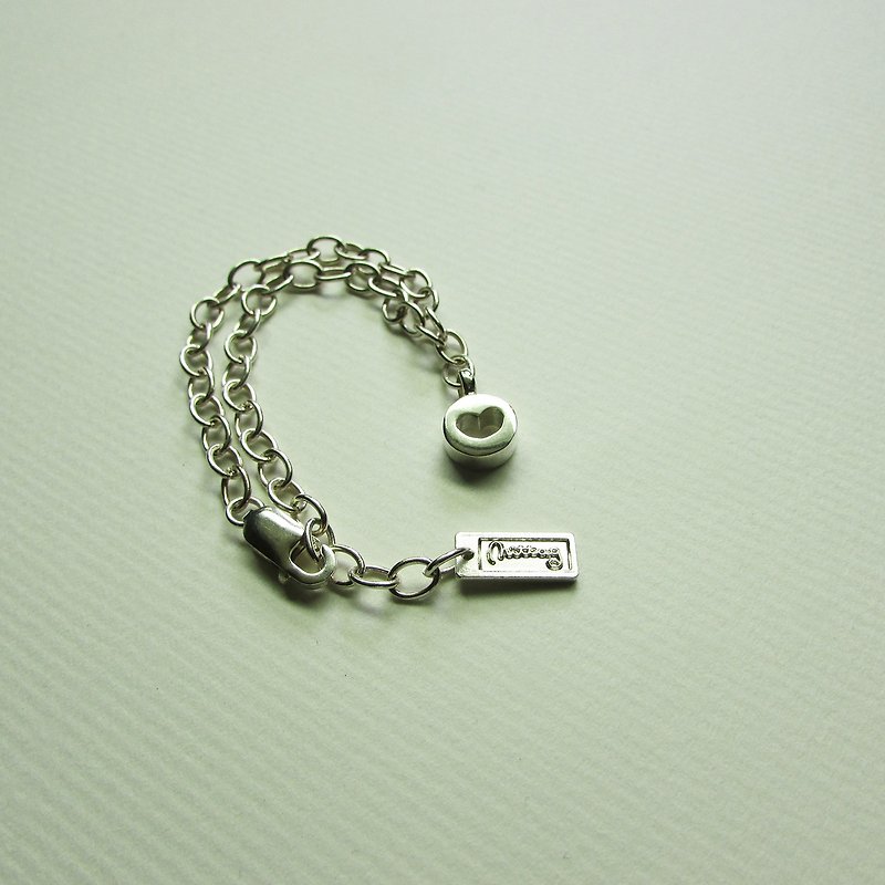 round heart bracelet_圆心手链 | 925纯银 限量 设计师手作 - 手链/手环 - 银 银色