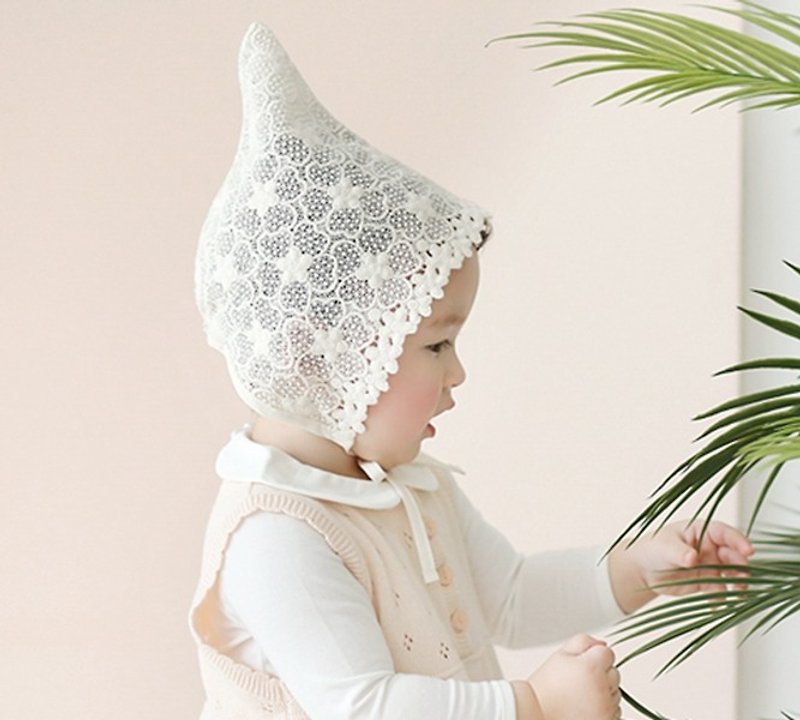 Happy Prince Marlin女婴童蕾丝精灵帽 韩国制 - 婴儿帽/发带 - 聚酯纤维 白色