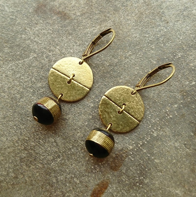 黄铜非洲古董珠耳环 - 耳环/耳夹 - 其他金属 金色