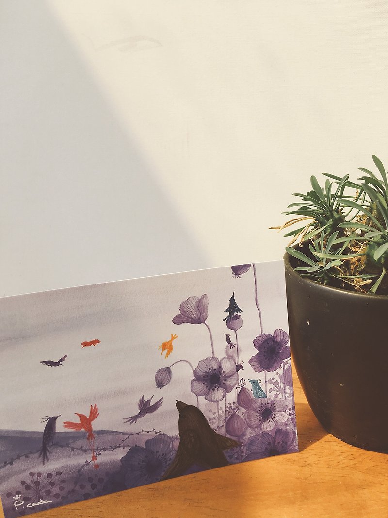 故事明信片-单色鸟系列-紫色国度 - 卡片/明信片 - 纸 紫色
