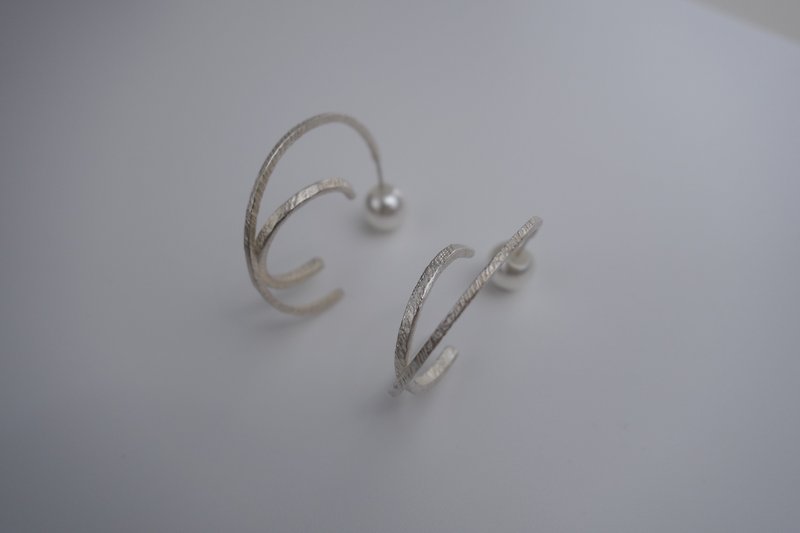 I-Shan13 星环耳环(上耳针) - 耳环/耳夹 - 纯银 银色