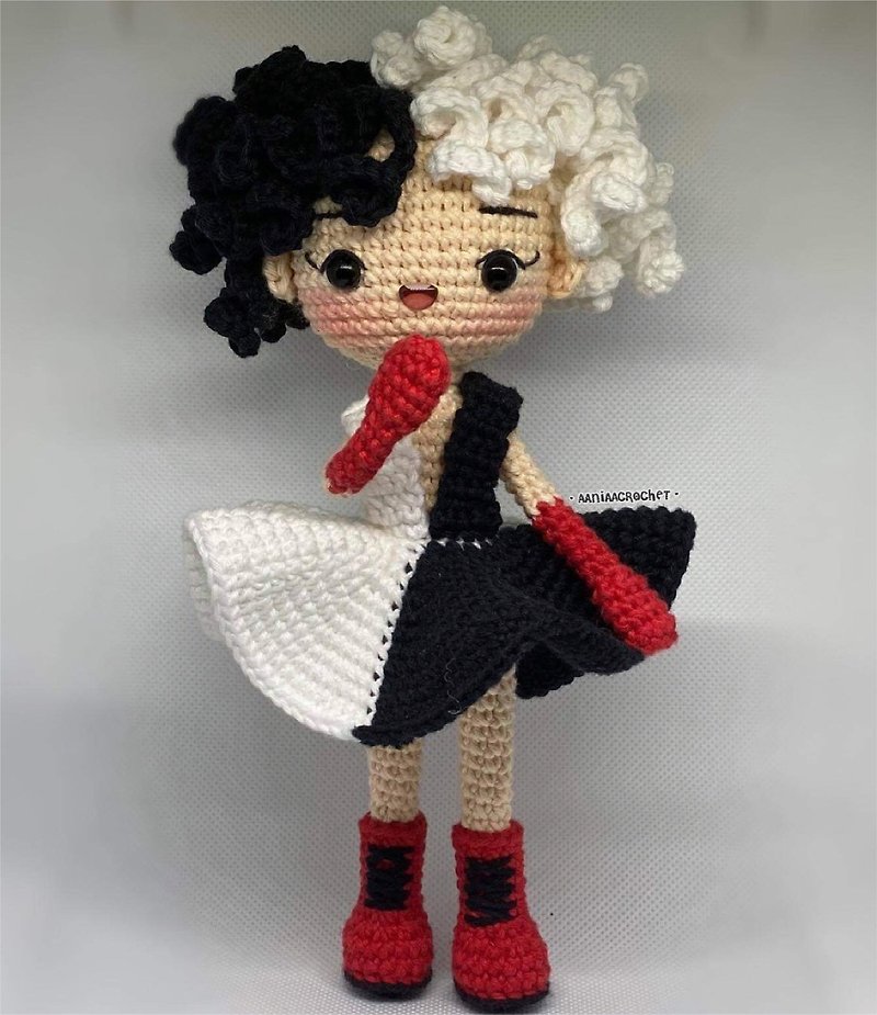 Crochet doll , Cruella de vill , doll , toy , Amigurumi - 玩偶/公仔 - 其他材质 多色