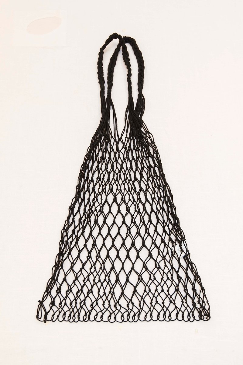 岛中坊研 手织鱼网袋 (黑色) - 其他 - 棉．麻 黑色