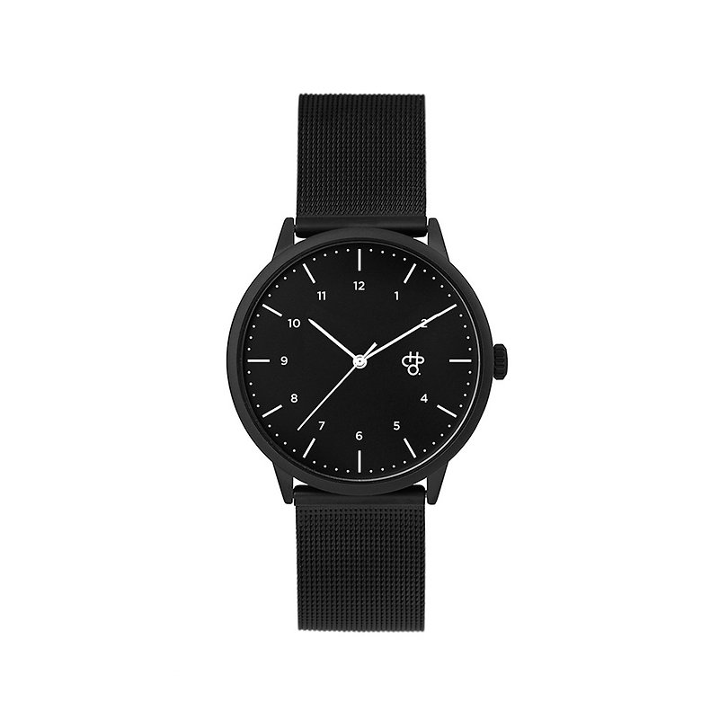Rawiya系列 - Noir 黑表盘 - 黑米兰带可调式 手表 - 男表/中性表 - 不锈钢 黑色