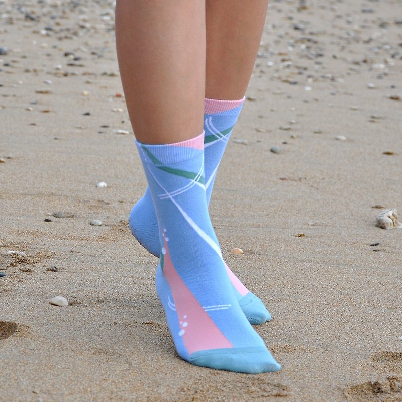 海底光芒 1:1 /蓝/ 袜子 - 袜子 - 棉．麻 蓝色