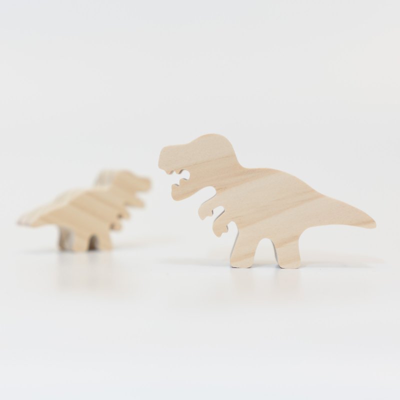 wagaZOO厚切造型积木 恐龙系列－暴龙 - 摆饰 - 木头 卡其色