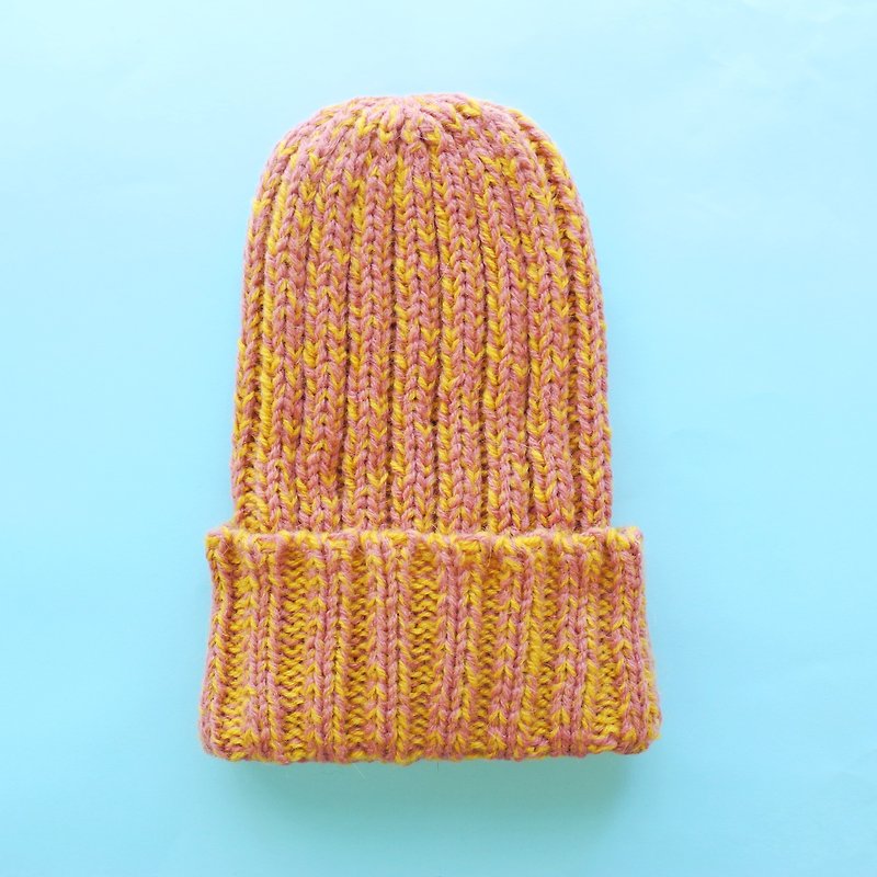 手工针织毛帽-秘鲁羊驼毛 - 帽子 - 羊毛 黄色