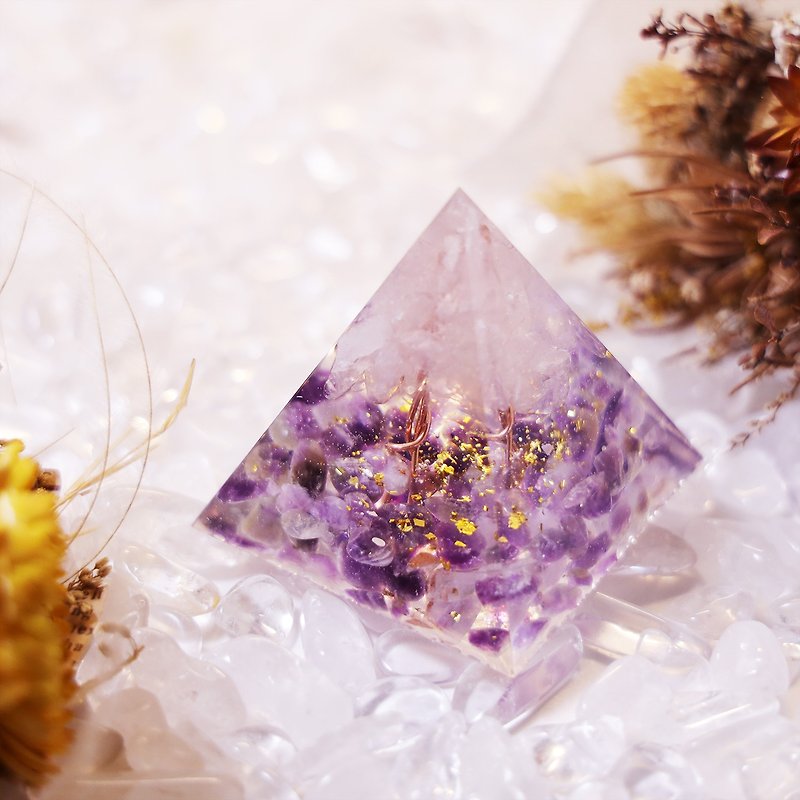 金字塔奥根塔Orgonite奥刚石生命之树脉轮冥想灵性能量粉晶紫水晶 - 其他 - 树脂 