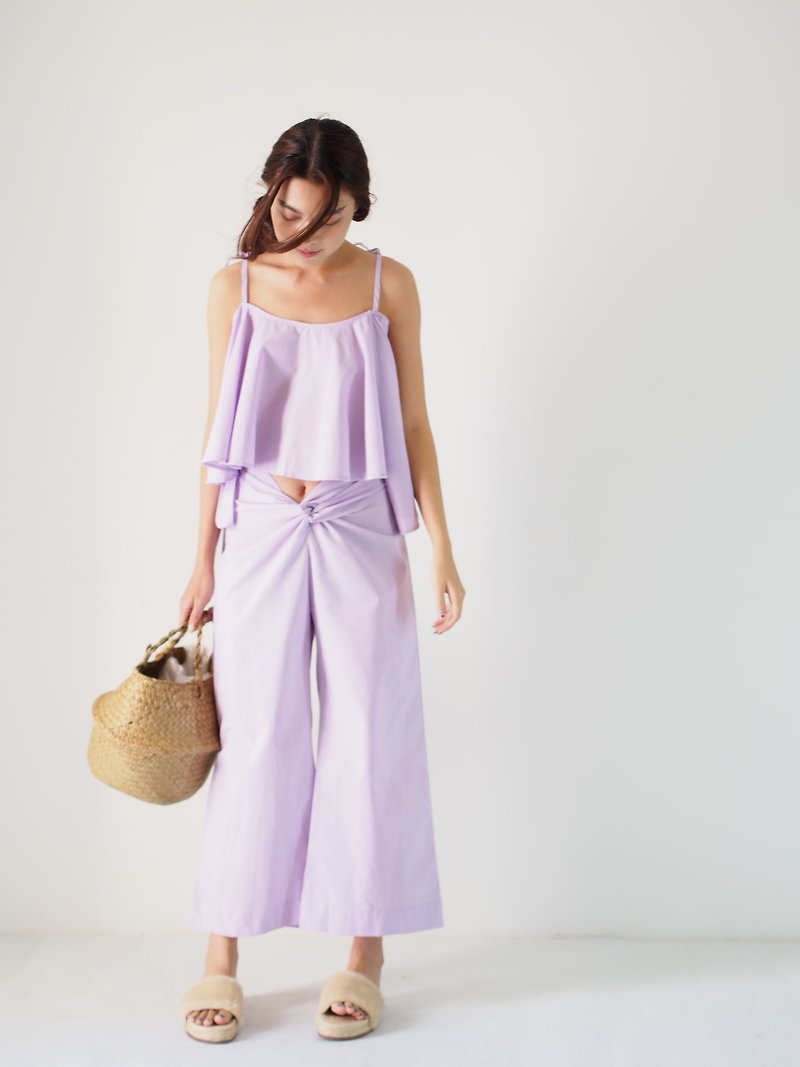 ByTheSea Asymetric Singlet - Lilac - 女装上衣 - 棉．麻 紫色