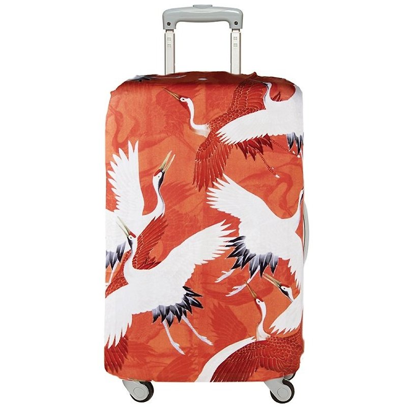 LOQI 行李箱外套 红白鹤 LMWHCR【M号】 - 行李箱/行李箱保护套 - 聚酯纤维 红色