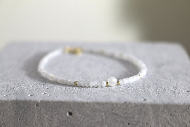 手链 月光石 天然石 - 安心 - - 手链/手环 - 宝石 白色
