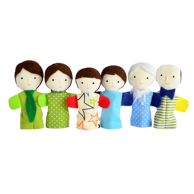 Family of finger puppets / Light skin color - 手工娃娃 - Therapy doll - doll house - 玩具/玩偶 - 其他材质 多色