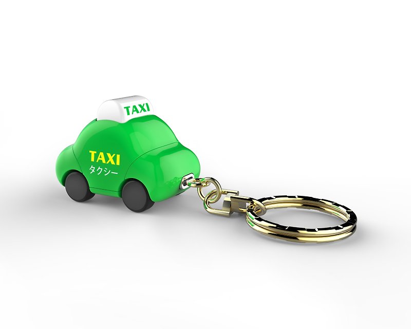 萌小车钥匙圈-东京绿Taxi (圣诞节礼物) - 钥匙链/钥匙包 - 塑料 绿色