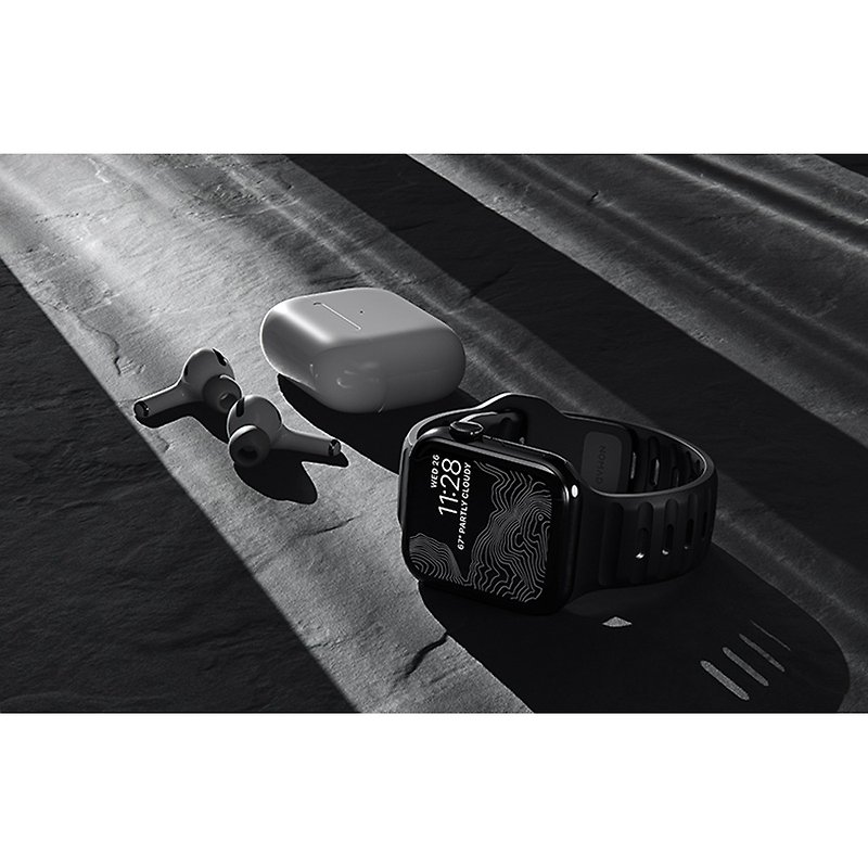 【美国NOMAD】 Apple Watch专用运动风FKM橡胶表带-45/44/42mm-黑 - 表带 - 橡胶 黑色