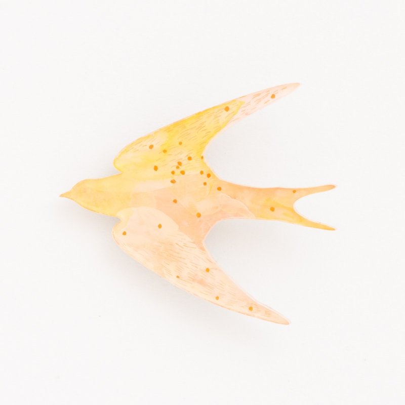 絵のブローチ【鳥】 - 胸针 - 压克力 橘色