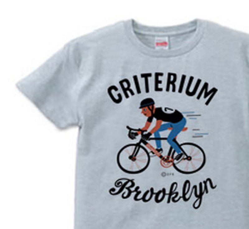 ブルックリン・自転車レース　 S〜XL Tシャツ【受注生産品】 - 中性连帽卫衣/T 恤 - 棉．麻 灰色