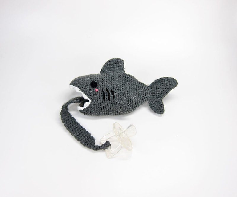 鲨鱼 奶嘴收纳链袋 - 奶瓶/奶嘴 - 其他人造纤维 灰色