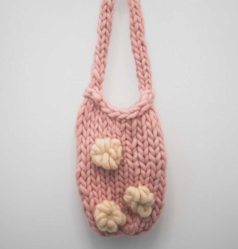 棉花糖包 - 侧背包/斜挎包 - 羊毛 粉红色