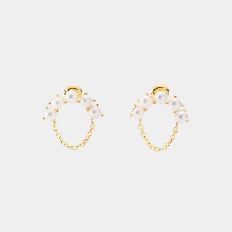 珠光典雅 / Cleo earrings 一对 - 耳环/耳夹 - 纯银 金色