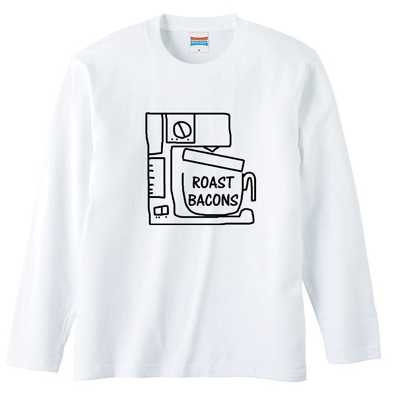 ロングスリーブTシャツ / Roast Bacons コーヒーメーカー - 男装上衣/T 恤 - 棉．麻 白色