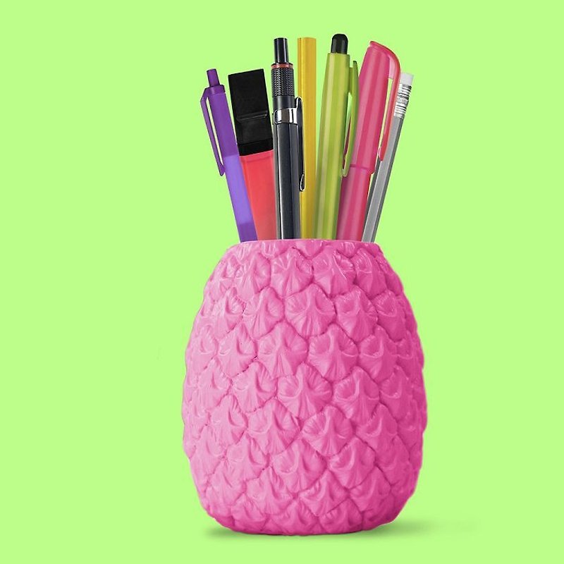 英国 Mustard 笔筒 - 夏日菠萝(粉红) - 钉书机 - 塑料 