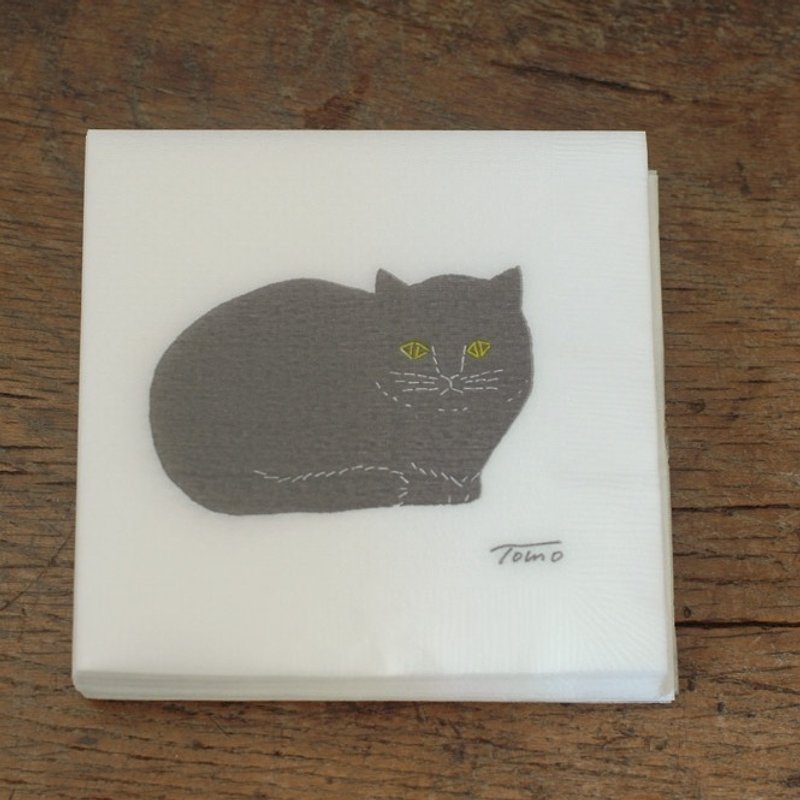 仓敷意匠 x Tomotake 猫咪餐巾纸 50枚【A (22102-01)】 - 餐垫/桌巾 - 纸 白色