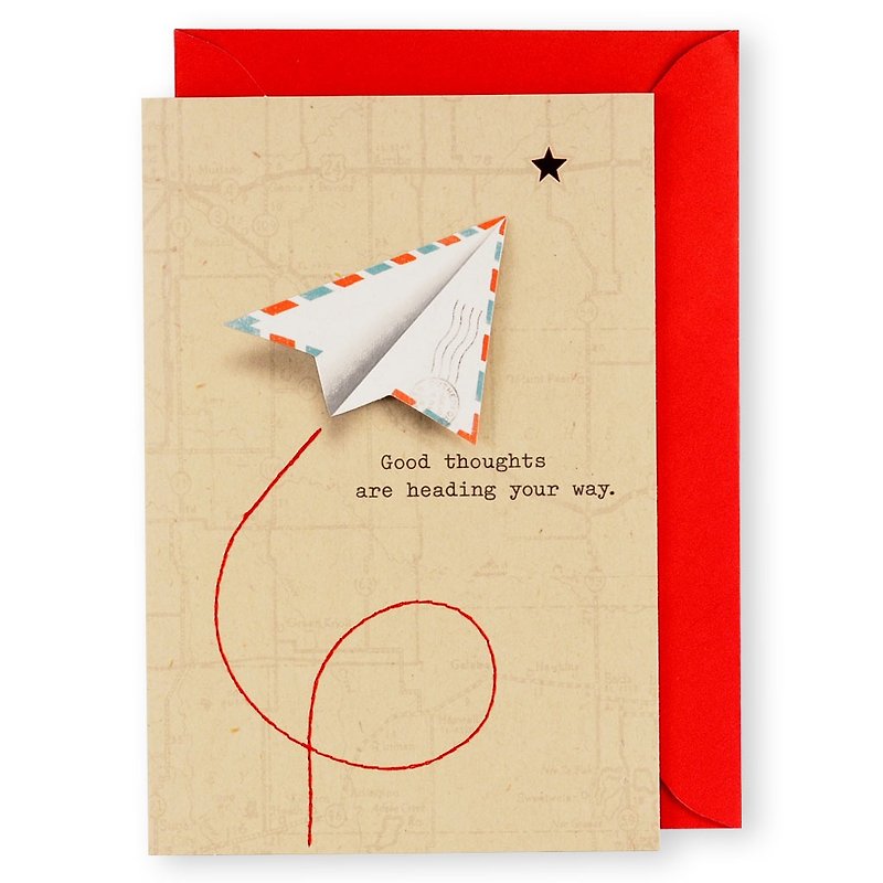 我把信折成纸飞机朝向你方向前进【Signature经典手工系列】 - 卡片/明信片 - 纸 金色
