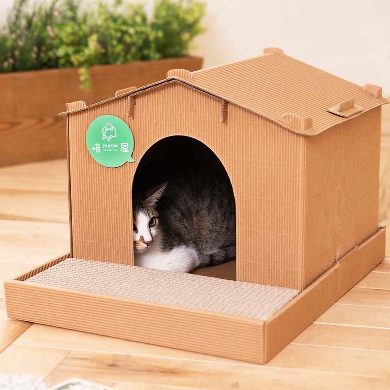 【别墅猫屋】 动手DIY 给猫猫一个温暖的家 - 床垫/笼子 - 纸 咖啡色