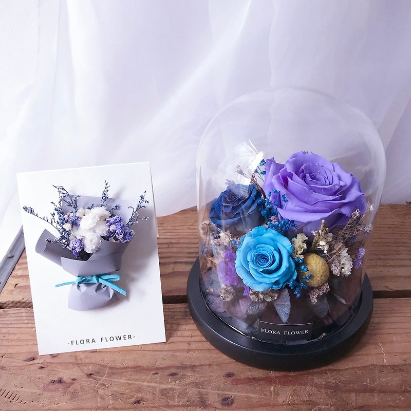 蓝紫色个性夜灯卡片礼盒组 婚礼小物 FLORA FLOWER 生日礼物 - 植栽/盆栽 - 植物．花 蓝色