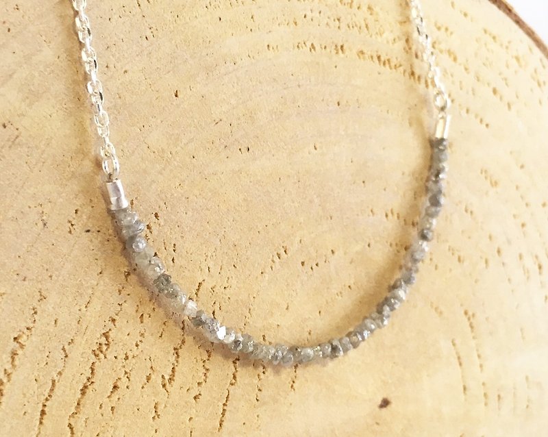 天然ダイアモンド原石　Silver ネックレス - 项链 - 宝石 银色
