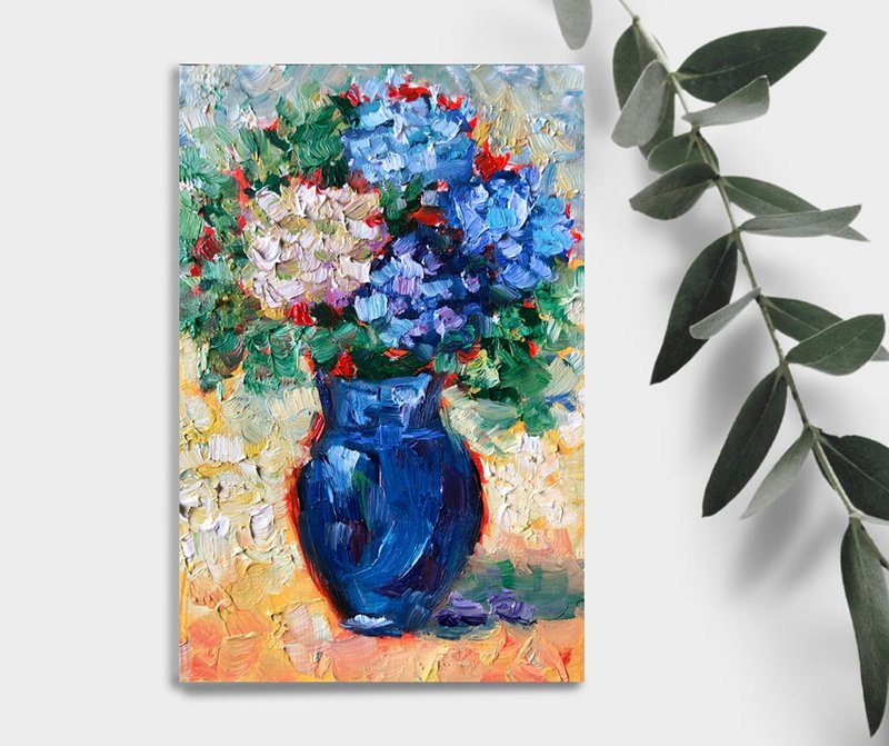 绣球花- 原创油画/ 框内花卉油画/绣球花画 用绣球花作画 - 海报/装饰画/版画 - 其他材质 