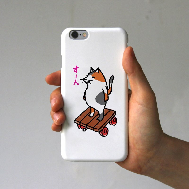 スマホケース　猫がすーん　ホワイト - 手机壳/手机套 - 塑料 白色