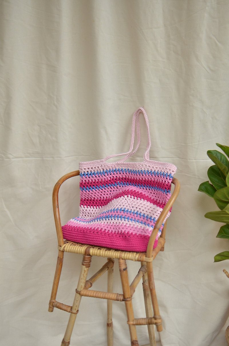 Pink Multia crochet bag - 后背包/双肩包 - 其他材质 粉红色