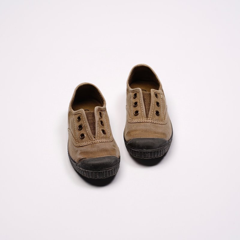 西班牙国民帆布鞋 CIENTA U70777 46 驼色 黑底 洗旧布料 童鞋 - 童装鞋 - 棉．麻 卡其色