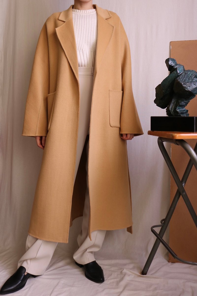 Ren Coat 手缝喀什米尔羊毛大衣 多色订做 菸草黄现货M - 女装休闲/机能外套 - 羊毛 