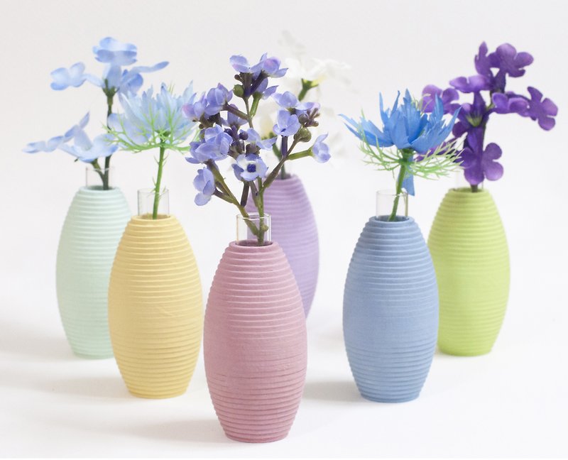 春色の卵型の花瓶 - 花瓶/陶器 - 木头 粉红色
